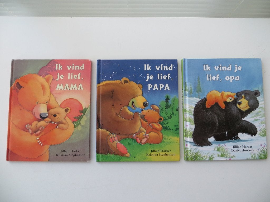 3 Boeken, Ik vind je lief Mama, Ik vind je lief Papa,  Opa, Boeken, Ophalen of Verzenden, Zo goed als nieuw, Jilian Harker