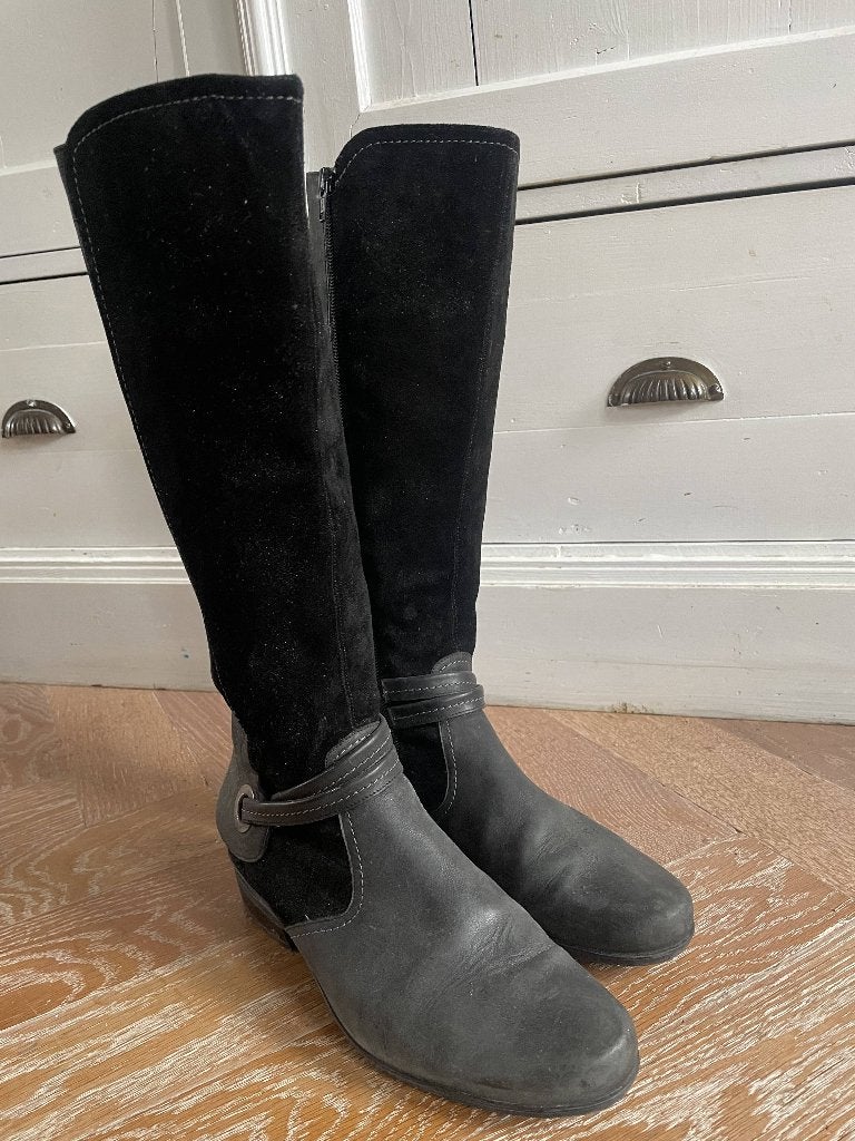 Durea: Mooie, zwart leren laarzen. Maat 39., Kleding | Dames, Schoenen, Hoge laarzen, Durea, Zwart, Ophalen of Verzenden