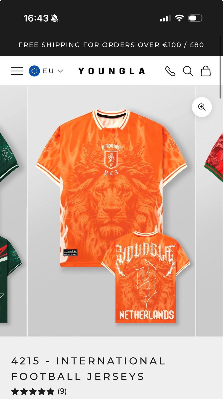 YOUNGLA Nederland Voetbalshirt - Maat M, Kleding | Heren, Sportkleding, Maat 48/50 (M), Nieuw, Oranje, Ophalen of Verzenden