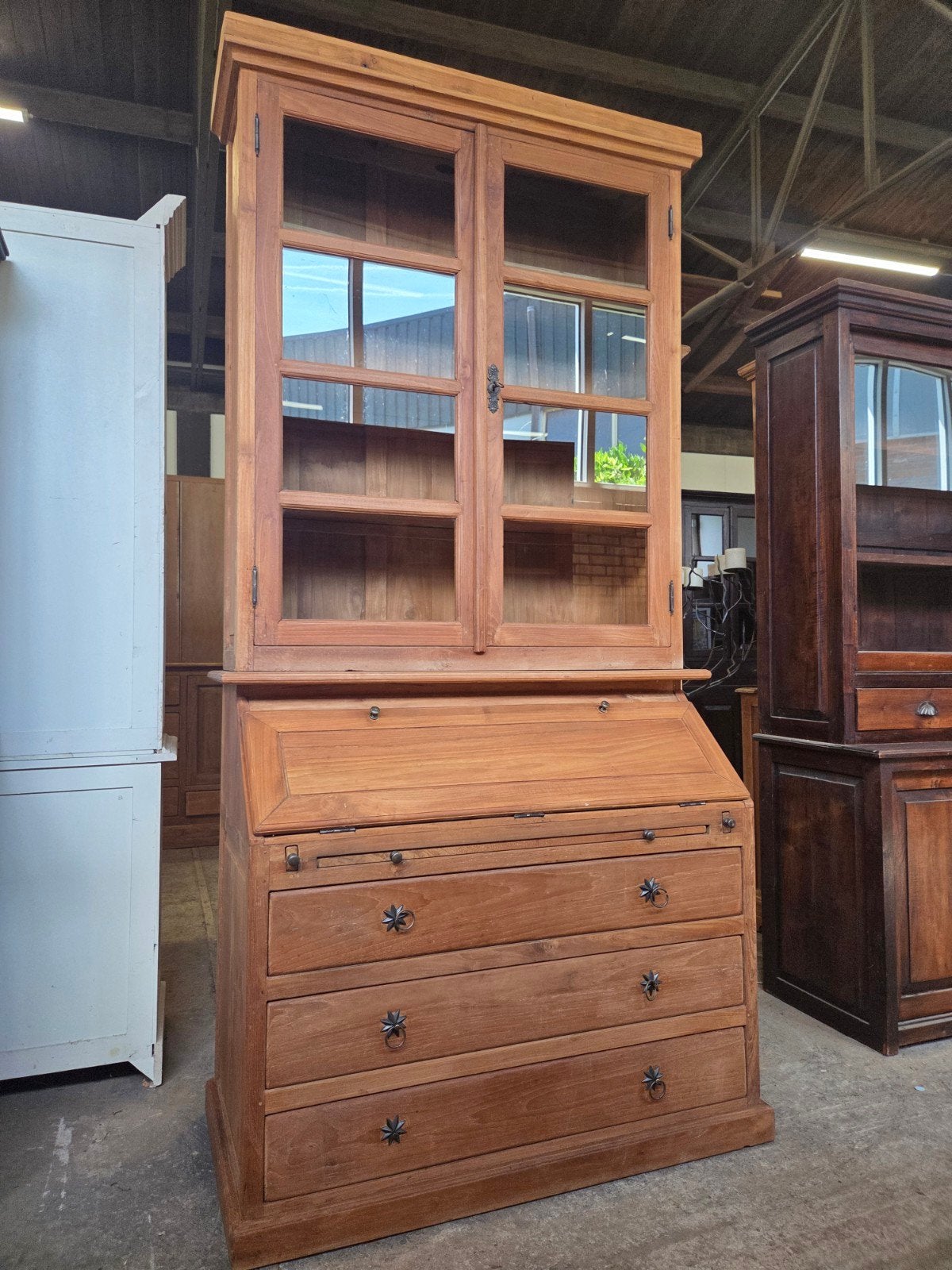 Prachtige secretaire ~ buffetkast ~ vitrinekast ~ boekenkast, Ophalen, Zo goed als nieuw, X, X