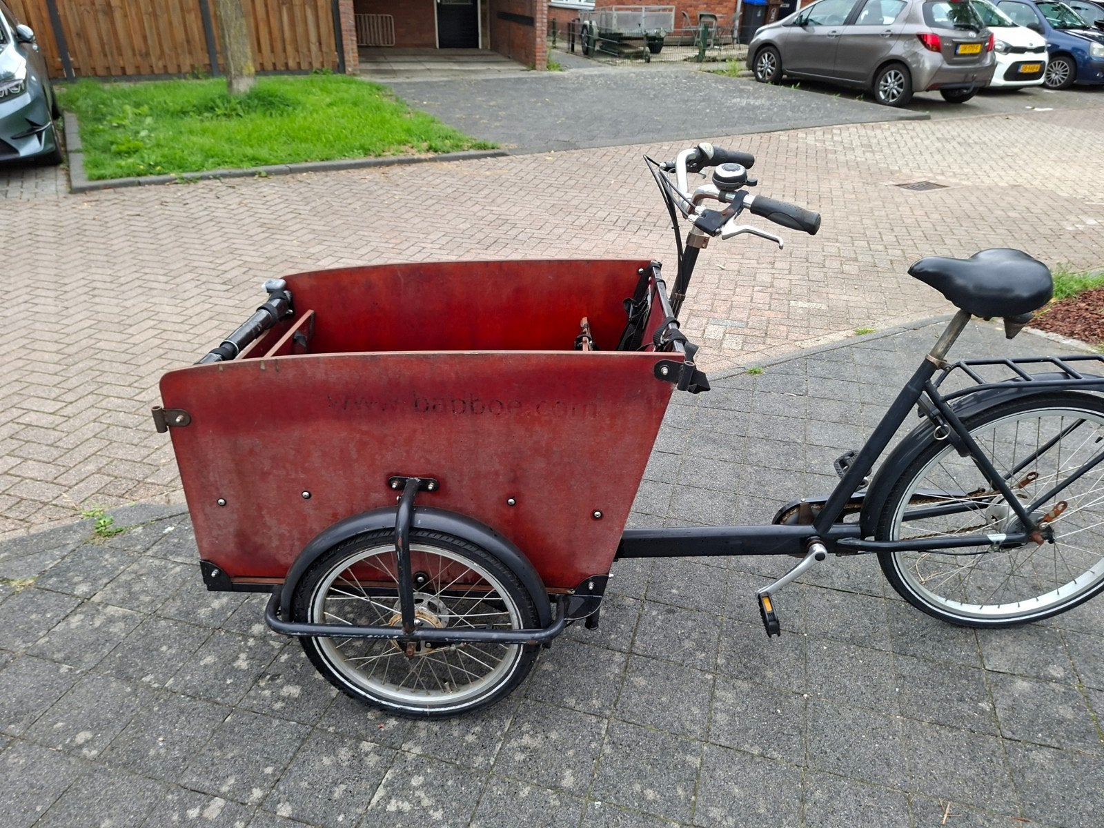 bakfiets babboe prijs 225,-, 4 kinderen of meer, Gebruikt, Trommelrem, Ophalen