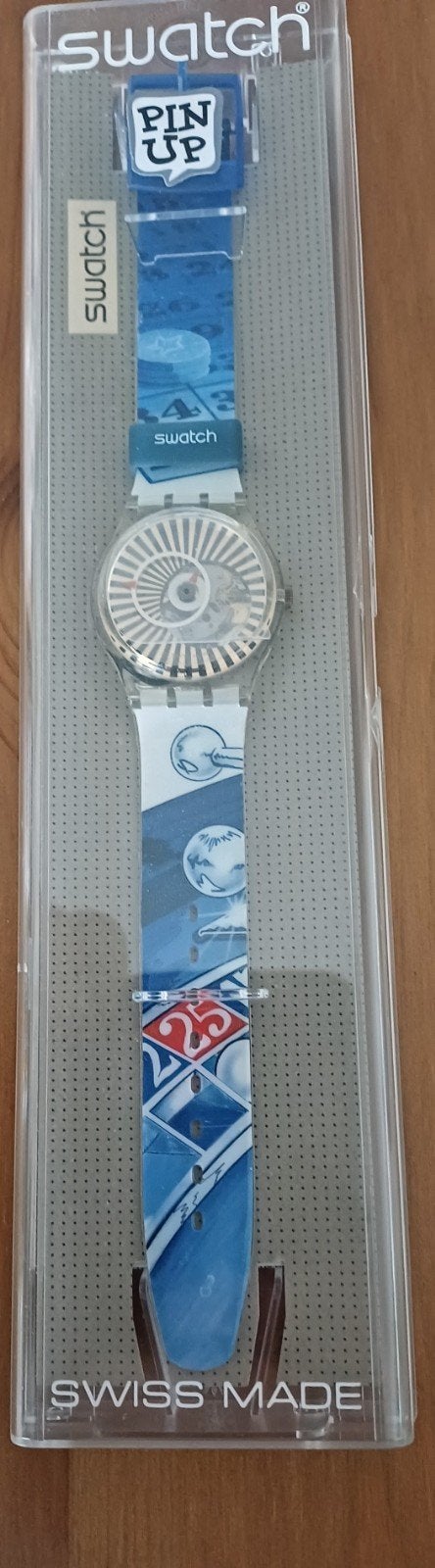 Swatch Pin Up horloge - Nieuw in doos, Ophalen, Nieuw, Blauw