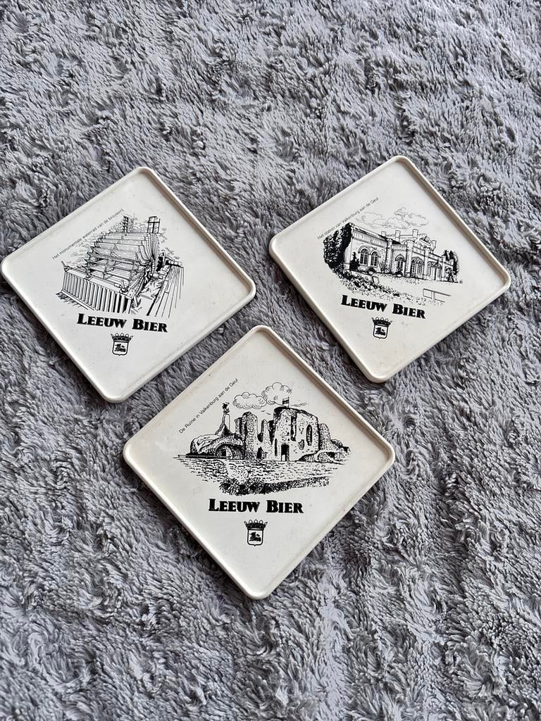 Leeuw Bier onderzetters set van 3, Verzamelen, Biermerken, Ophalen of Verzenden, Gebruikt, Overige typen, Leeuw