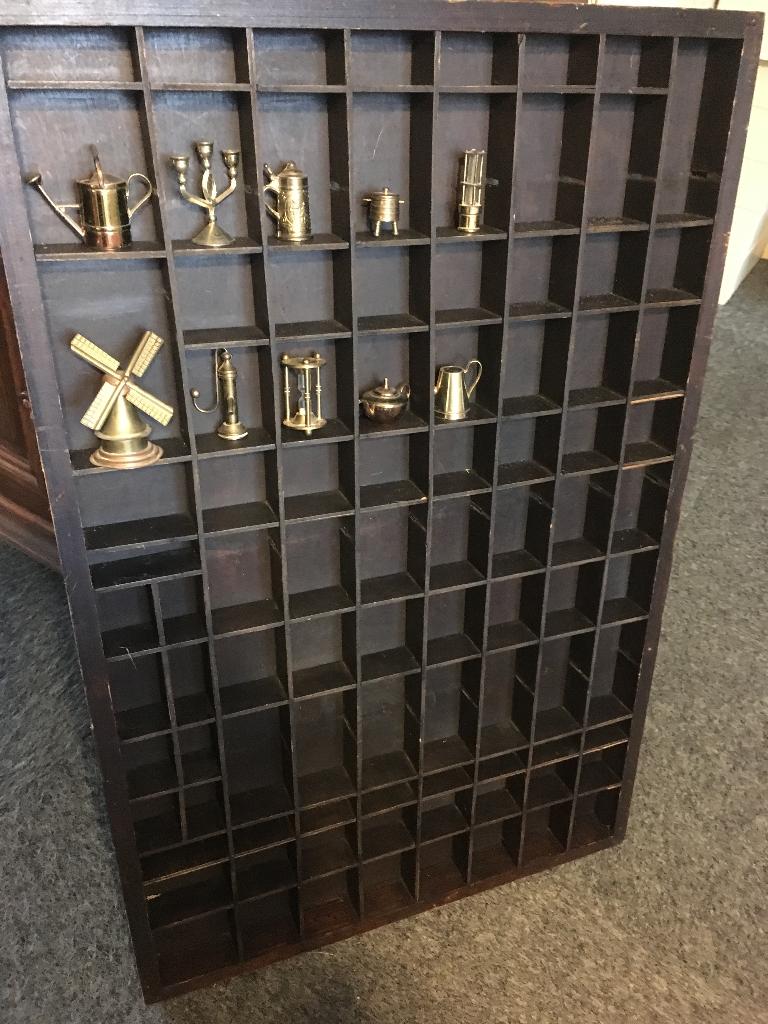 koper messing letterbak miniaturen miniatuur (10 stuks), Ophalen