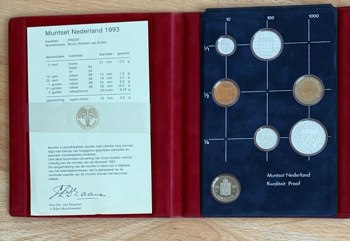 Muntset Nederland 1993 in luxe map - Guldenmunten, Ophalen of Verzenden, Koningin Beatrix, Overige waardes, Setje