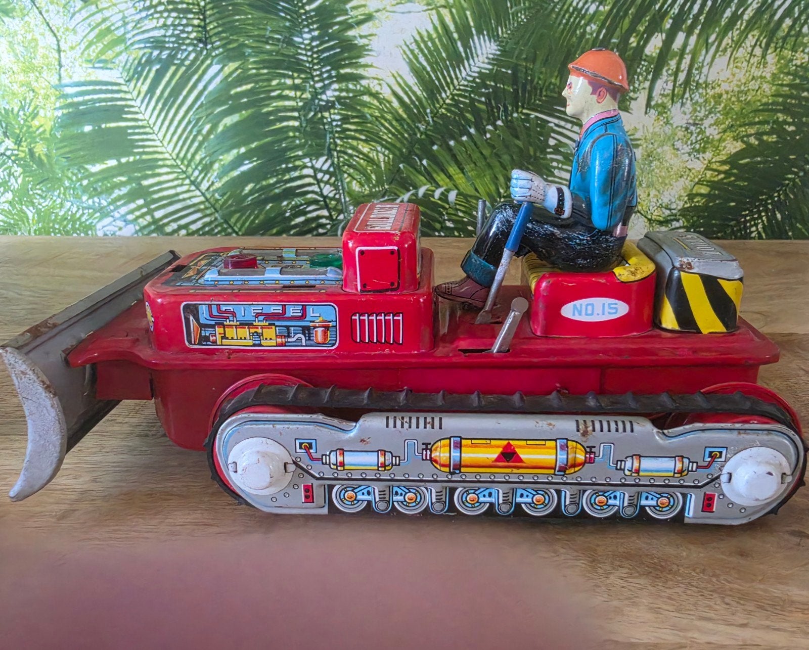 Vintage Blikken Bulldozer No.15 - Japan 1950s -, Antiek en Kunst, Ophalen of Verzenden
