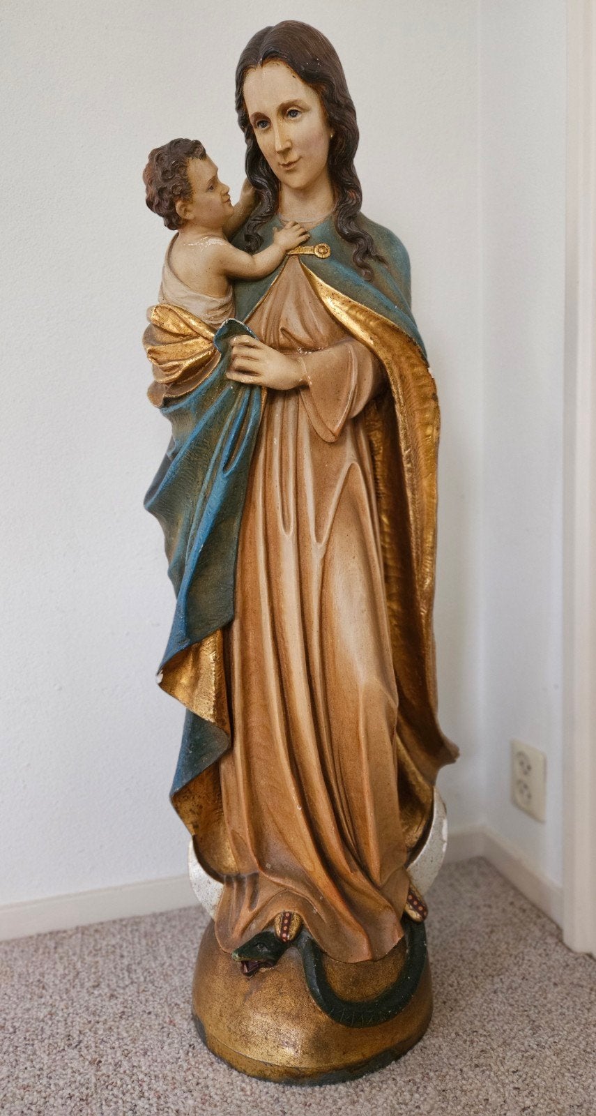 Groot antiek Mariabeeld 106 cm Gerard Linssen Venlo, Antiek en Kunst, Ophalen