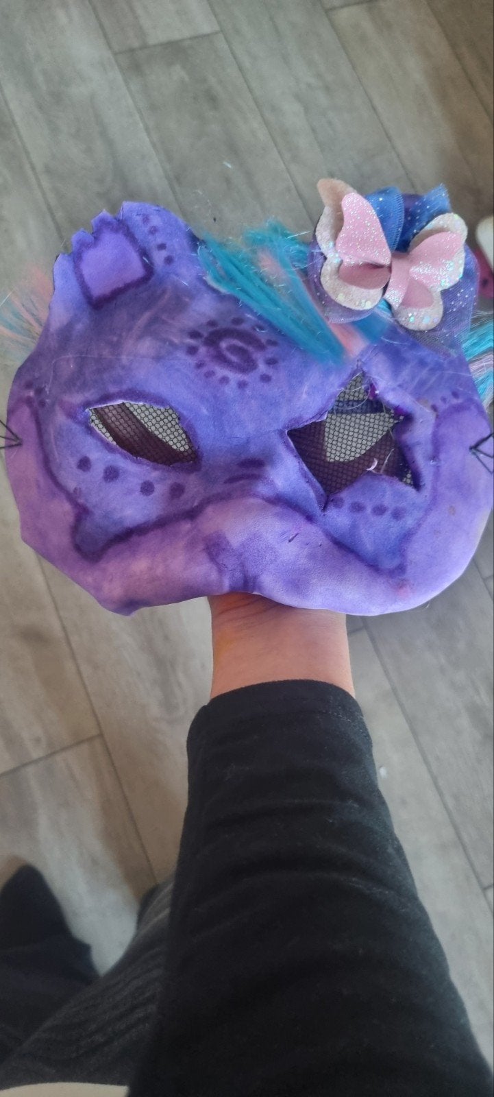 Handgemaakt Therian Masker - Uniek Paars Ontwerp, Ophalen, Dieren, Nieuw, Kunststof