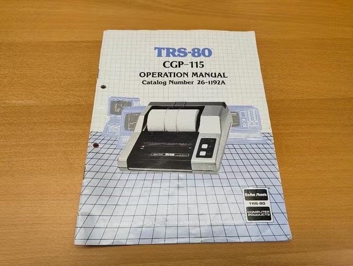 Originele TRS-80 CGP-115 Operation Manual, Computers en Software, Vintage Computers, Ophalen of Verzenden, TRS-80
