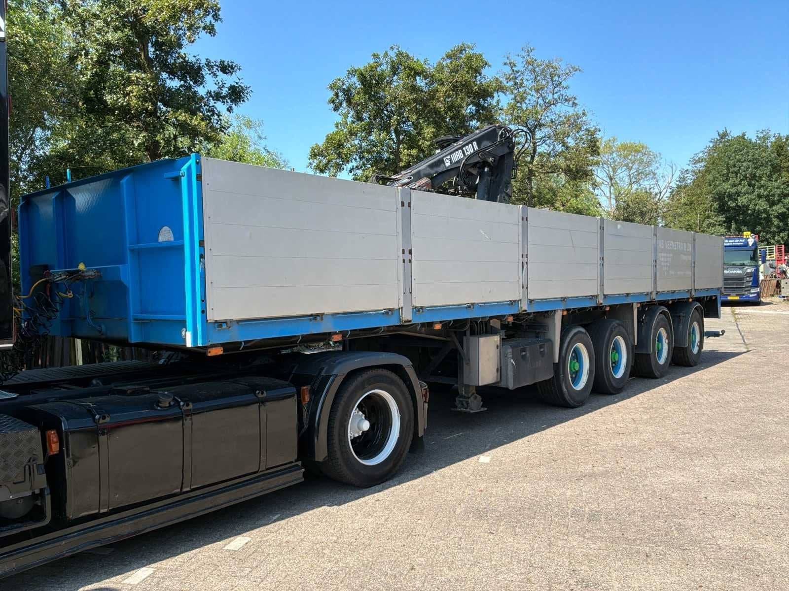 2002 Floor FLO-13-36H2yrycesrt Oplegger met HIAB 130R kraan, Overige brandstoffen, Origineel Nederlands, Bedrijf, Aanhangers en Opleggers