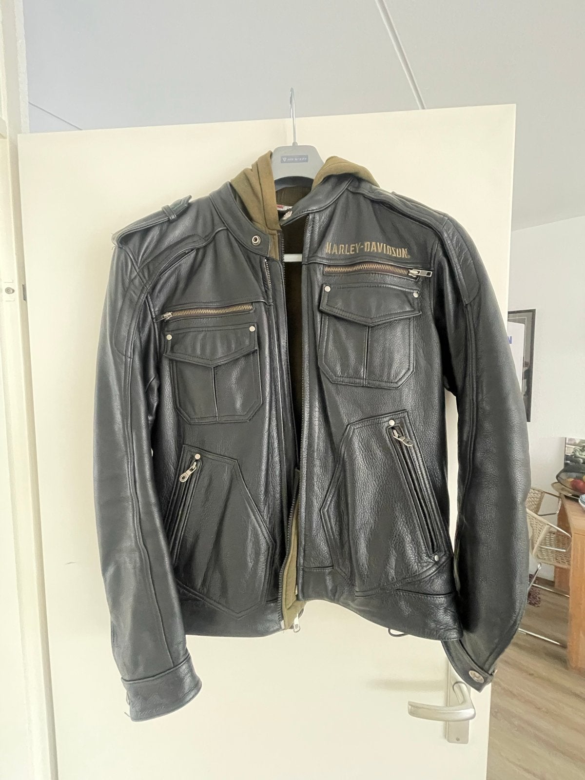 Harley Davidson Leren Jas met Groene Binnenvoering Maat M, Ophalen of Verzenden, Tweedehands, Jas | leer