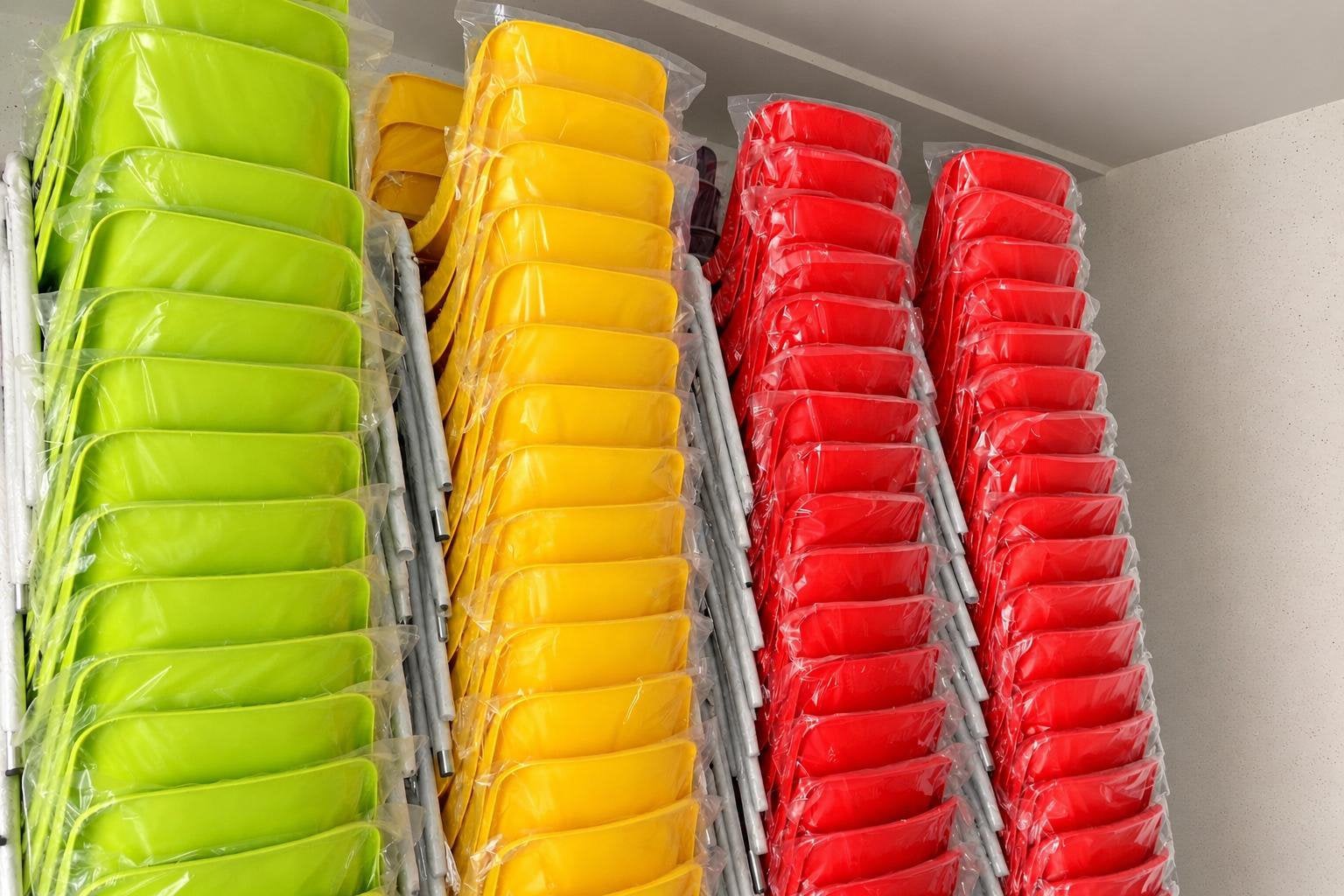 Nieuwe stapelstoelen kuipstoelen kantinestoelen zaalstoelen, Huis en Inrichting, Ophalen, Nieuw, Kunststof, Vijf, Zes of meer stoelen
