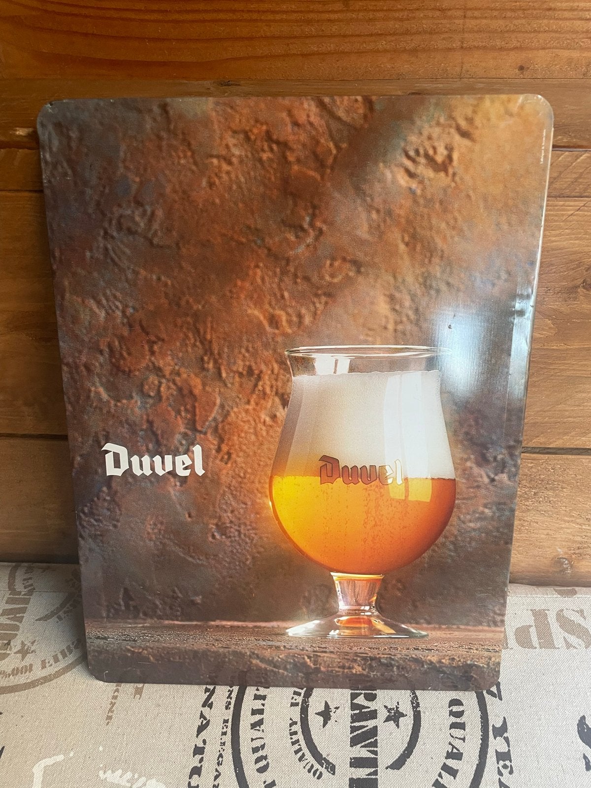 Duvel Reclamebord - Bierglas Design, Ophalen of Verzenden, Gebruikt, Reclamebord