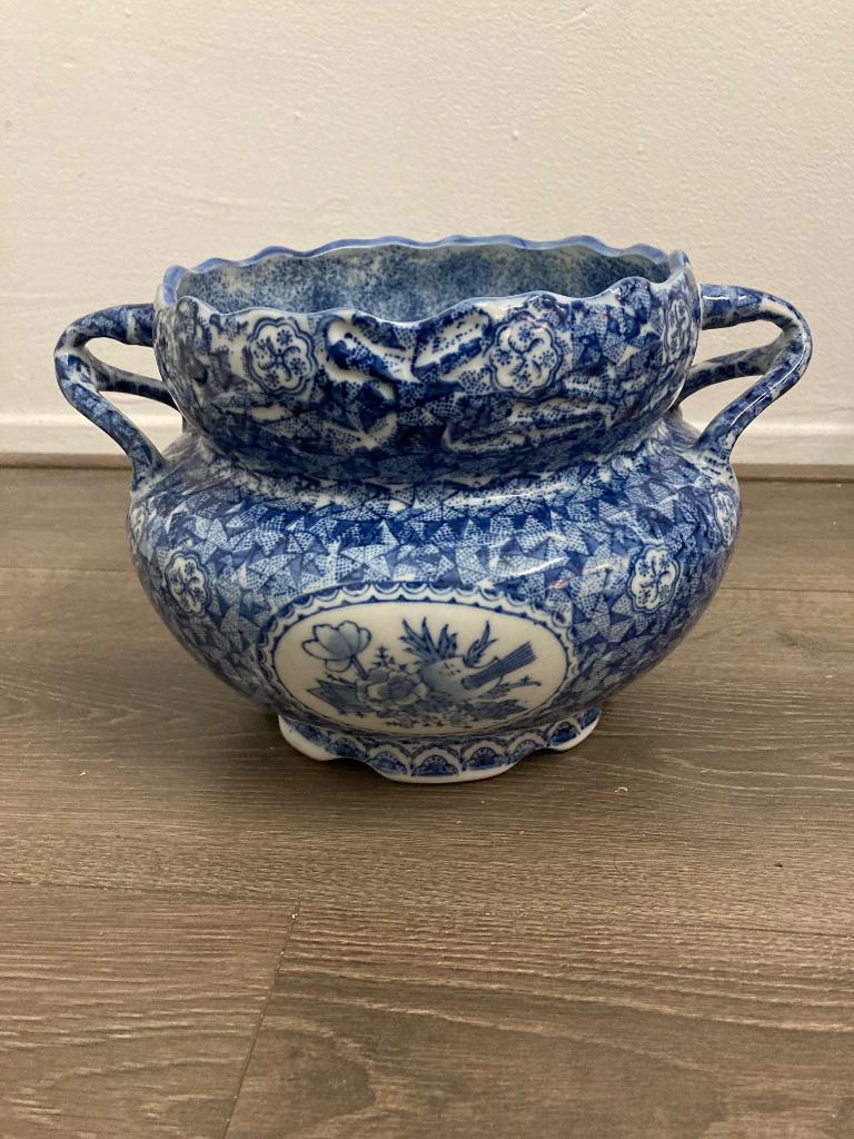 Antieke Bloempot blauw, Antiek en Kunst, Ophalen of Verzenden