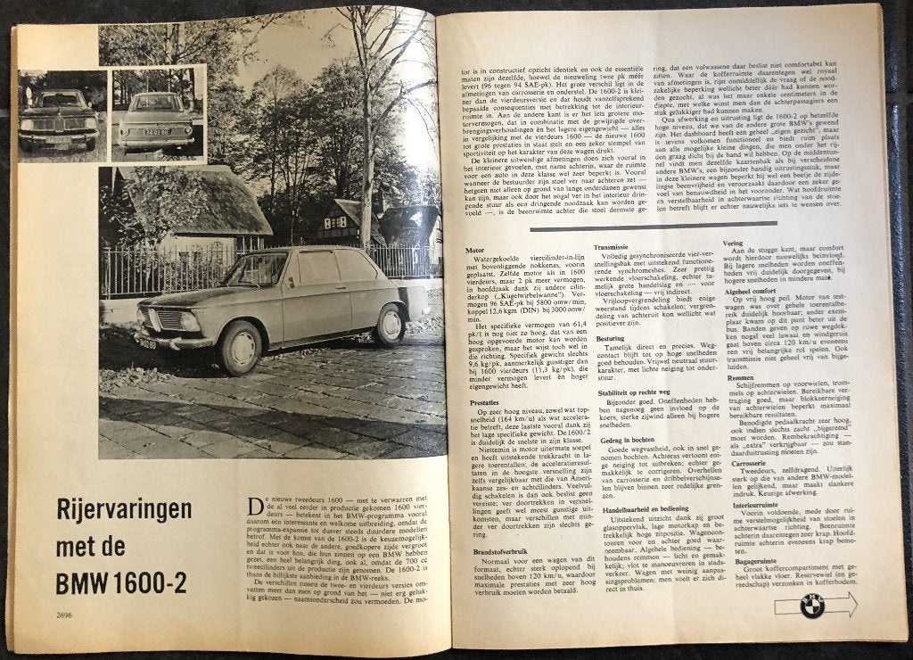 BMW E10 ( 1502 - 1602 - 2002 ) testen in Autovisie e.a., Gelezen, Ophalen of Verzenden, BMW, Autovisie