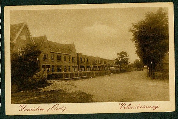 IJmuiden ( Oost ), Velserduinweg., Verzamelen, Ansichtkaarten | Nederland, Ophalen of Verzenden, 1920 tot 1940, Ongelopen, Noord-Holland