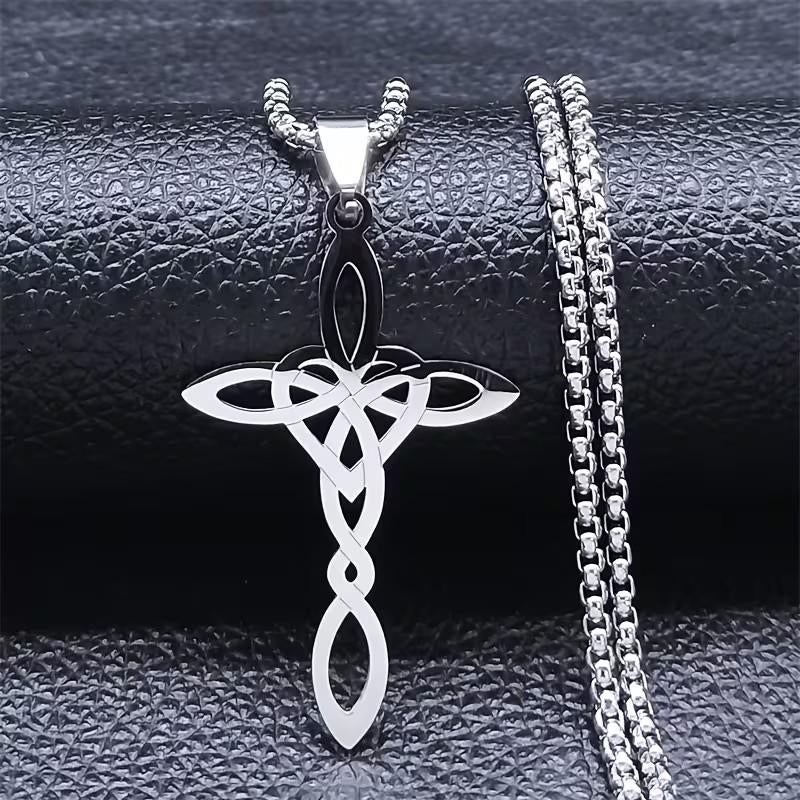 Kruis hanger Keltische knoop plus ketting, Ophalen of Verzenden, Nieuw, Zilver, Overige materialen