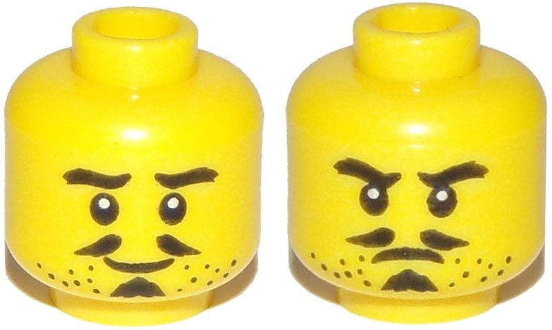 Lego Castle Gezicht Yellow Minifigure, Head Dual Sided Beard, Lego, Nieuw, Ophalen of Verzenden, Losse stenen