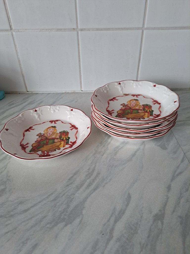 Villeroy en Boch 6 stuks Nieuwe Kerst Schaaltjes, Ophalen of Verzenden, Zo goed als nieuw
