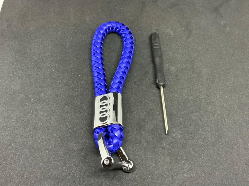 Audi blauw gevlochten sleutelhanger - Nieuw, Ophalen of Verzenden, Nieuw, Merk