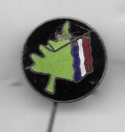 EMAILE SPAR MET NEDERLANDSE VLAG BROCHE SPELD, Verzamelen, Ophalen of Verzenden, Gebruikt, Overige onderwerpen, Speldje of Pin