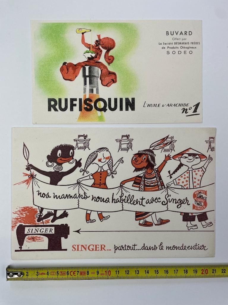 2 oude vloeibladen met negroide thema, Verzamelen, Ophalen of Verzenden, Gebruikt, Overige typen