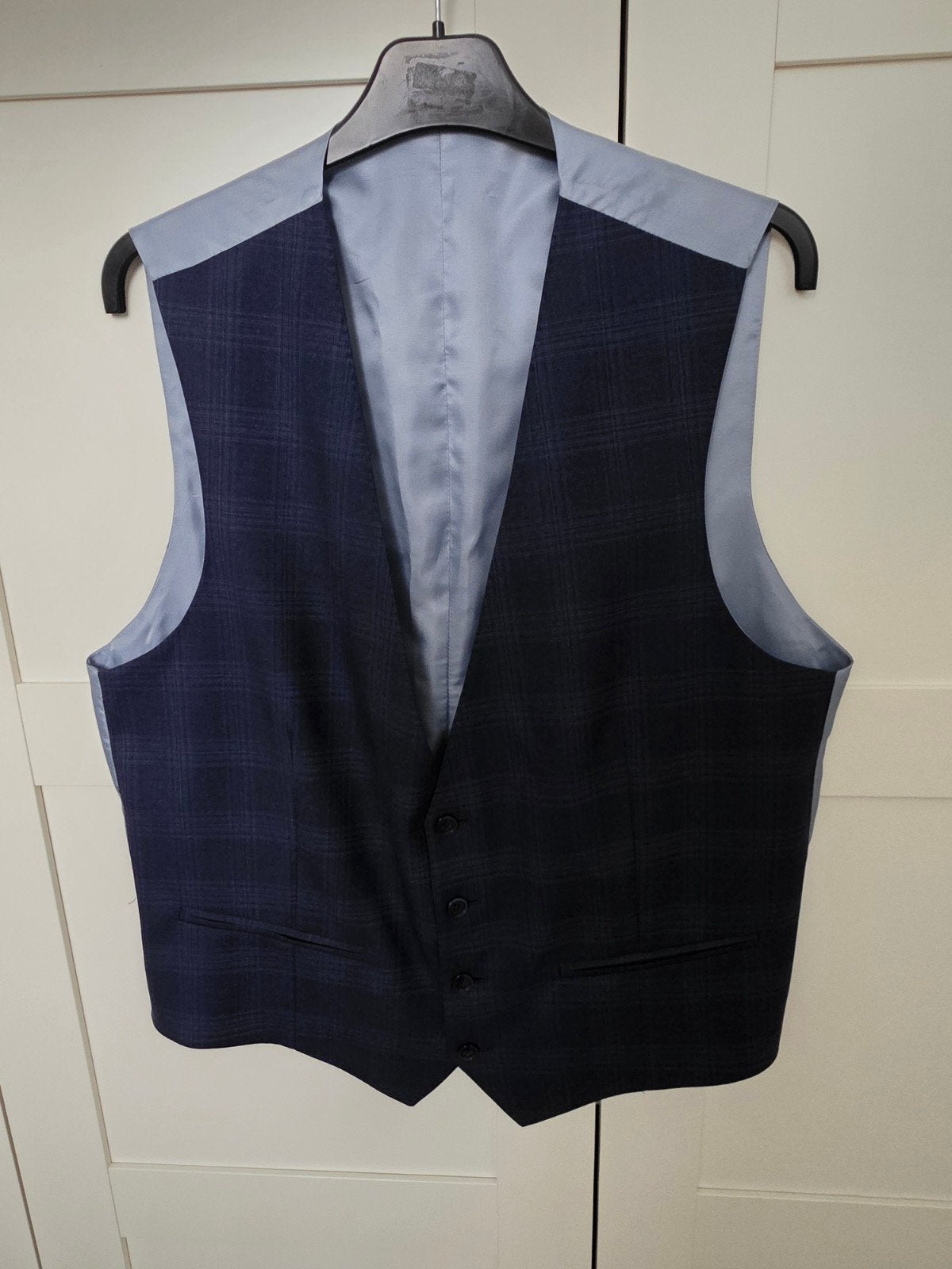 Blauw geruit vest van Baumler, maat 52 (z.g.a.n.), Maat 52/54 (L), Ophalen of Verzenden, Zo goed als nieuw, Baumler