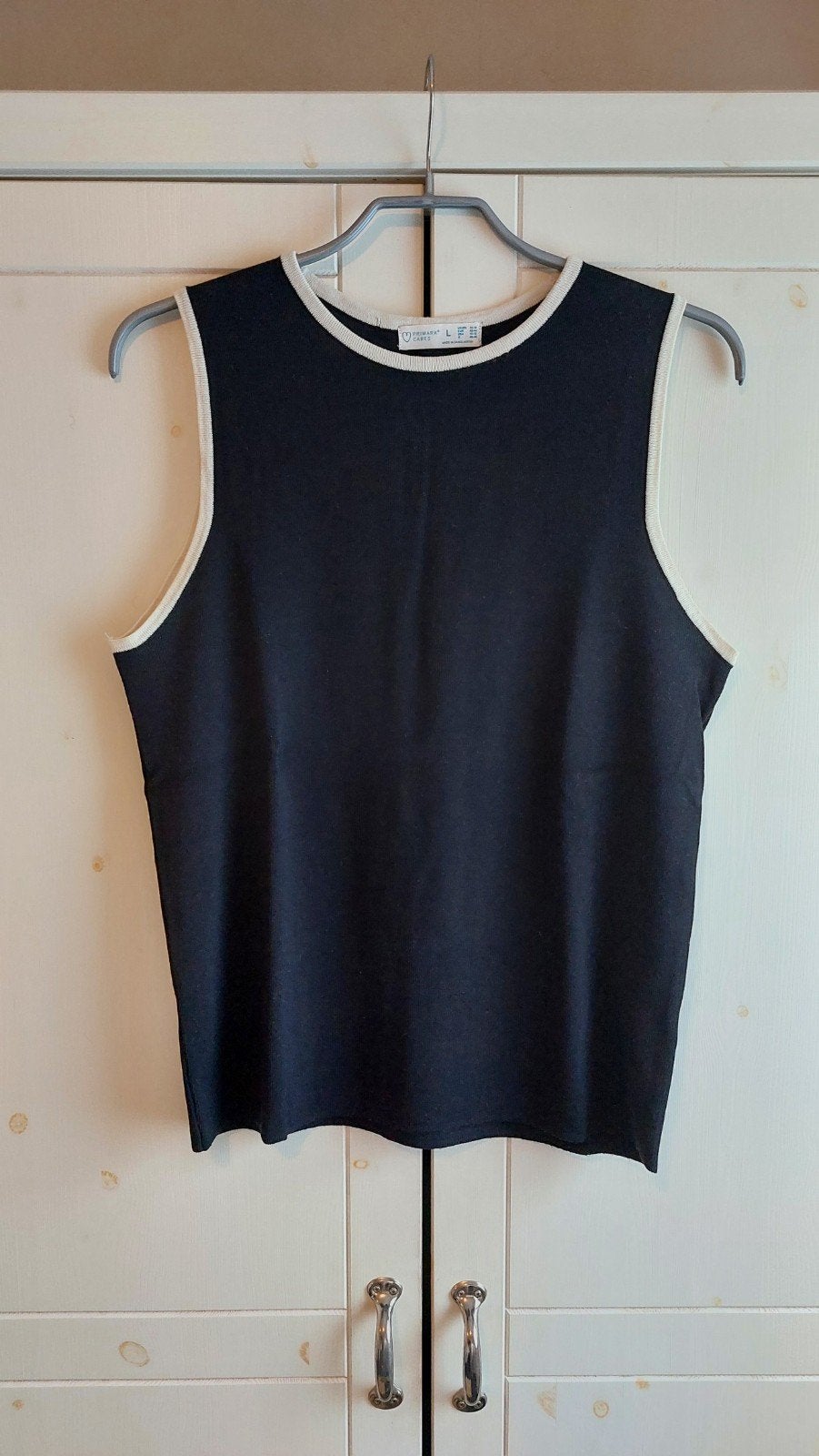 Primark fijn gebreide mouwloze top maat L, Kleding | Dames, Zwart, Maat 42/44 (L), Zo goed als nieuw, Zonder mouw