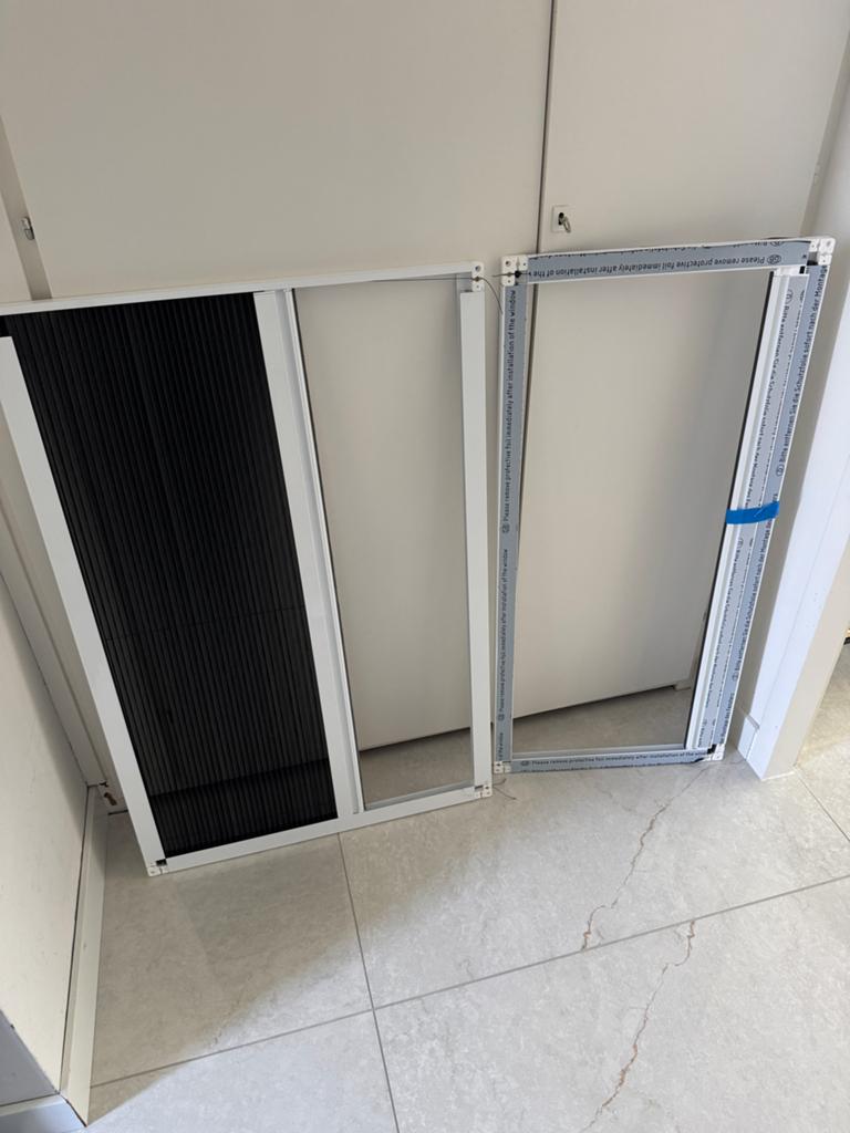 3x Nieuwe Plissé Raamhorren Wit RAL9016 met Pollengaas, Kunststof, 80 tot 100 cm, Hordeur, Nieuw