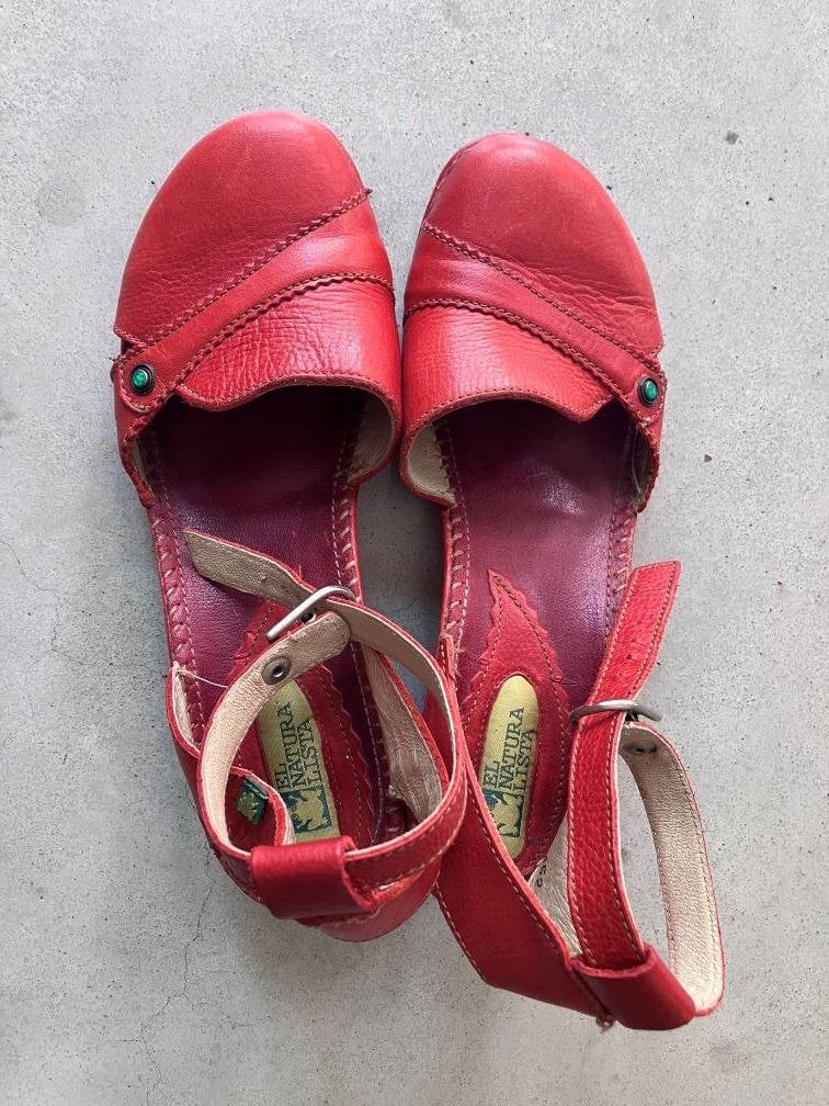 schoenen met hakje mt 41, Zo goed als nieuw, Rood, Sandalen of Muiltjes, El Naturalista