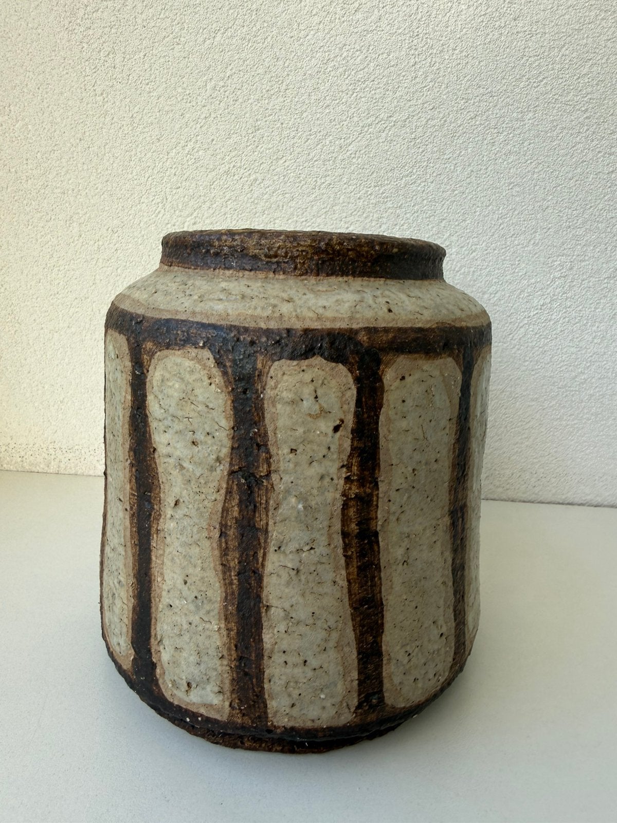 Vintage vaas, Ophalen, Zo goed als nieuw, Beige