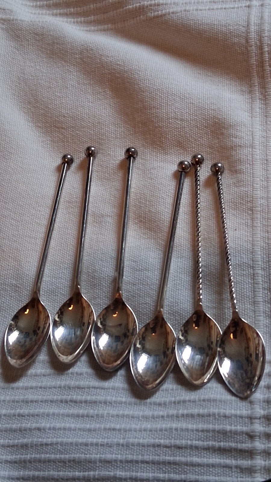 Set van 6 verzilverde theelepels gemerkt 90, Ophalen of Verzenden, Zilver