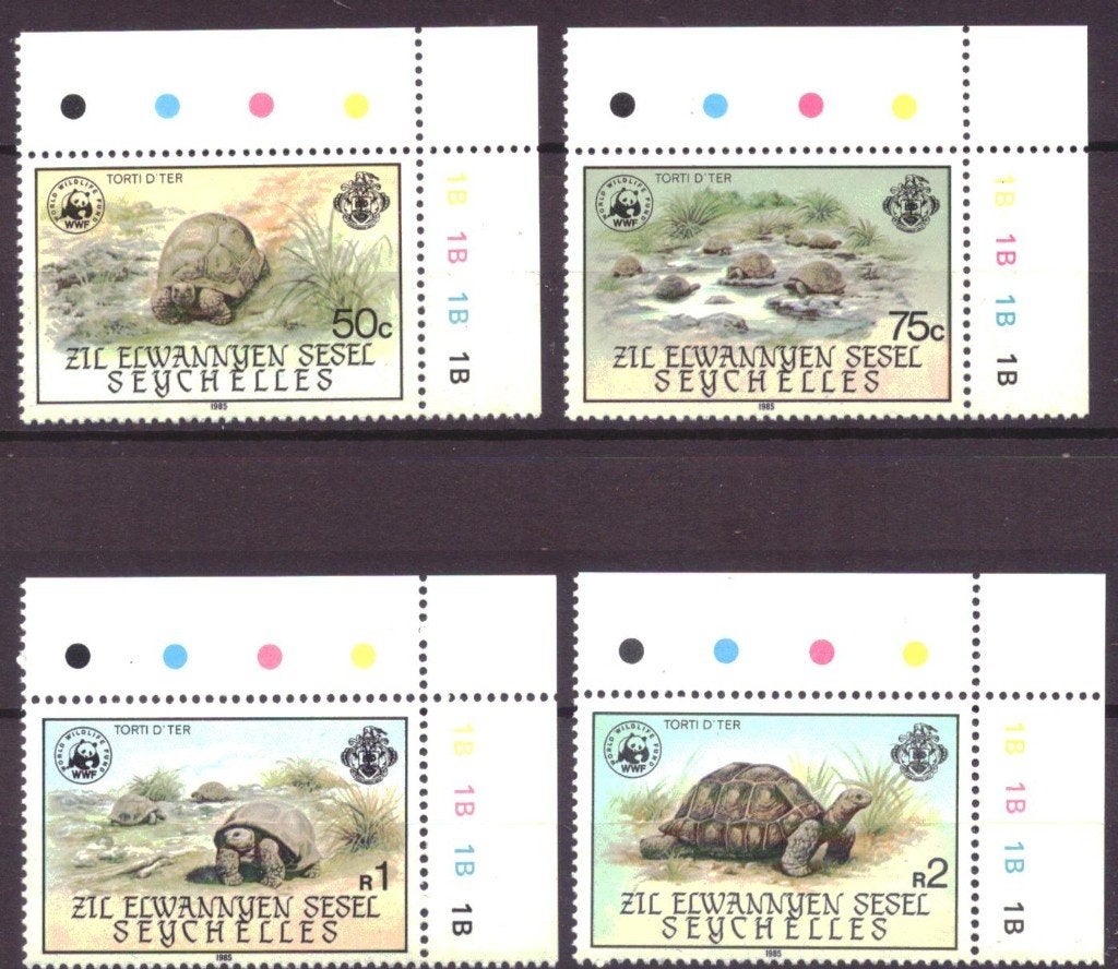 Seychellen Zil Eloigne Sesel 104 t/m 107 Postfris WWF WNF!, Postzegels en Munten, Ophalen of Verzenden, Postfris, Dier of Natuur