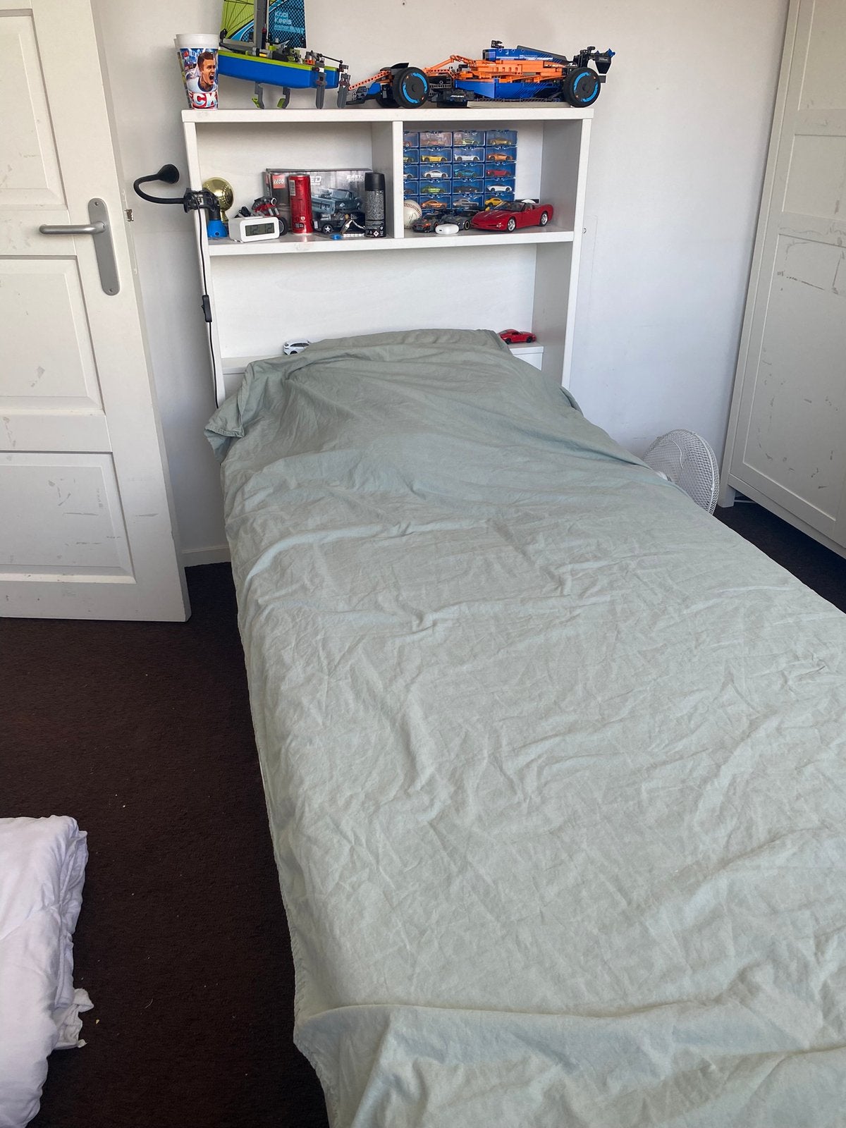 Bed 90x200 met gratis lattenbodem, Ophalen, 90 cm, Eenpersoons, Wit