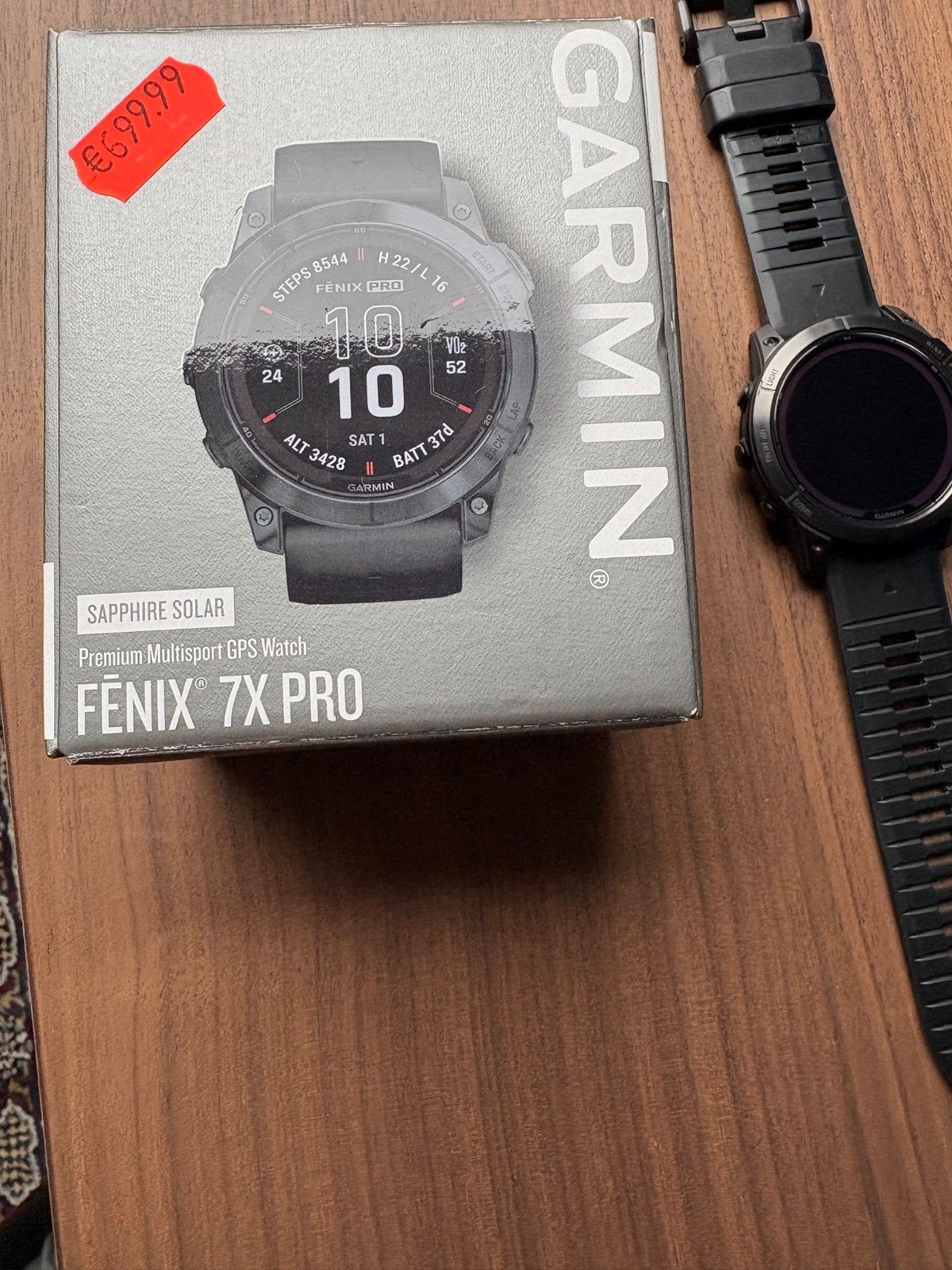 Garmin Fenix 7X Pro Sapphire Solar Multisport GPS Horloge, Afstand, Zwart, Ophalen of Verzenden, Zo goed als nieuw