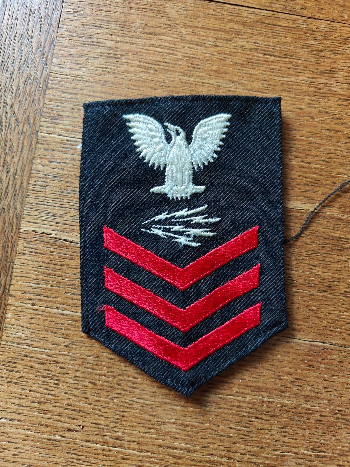 Navy rang patch zwart 1, Ophalen of Verzenden, Marine, Nederland, Embleem of Badge