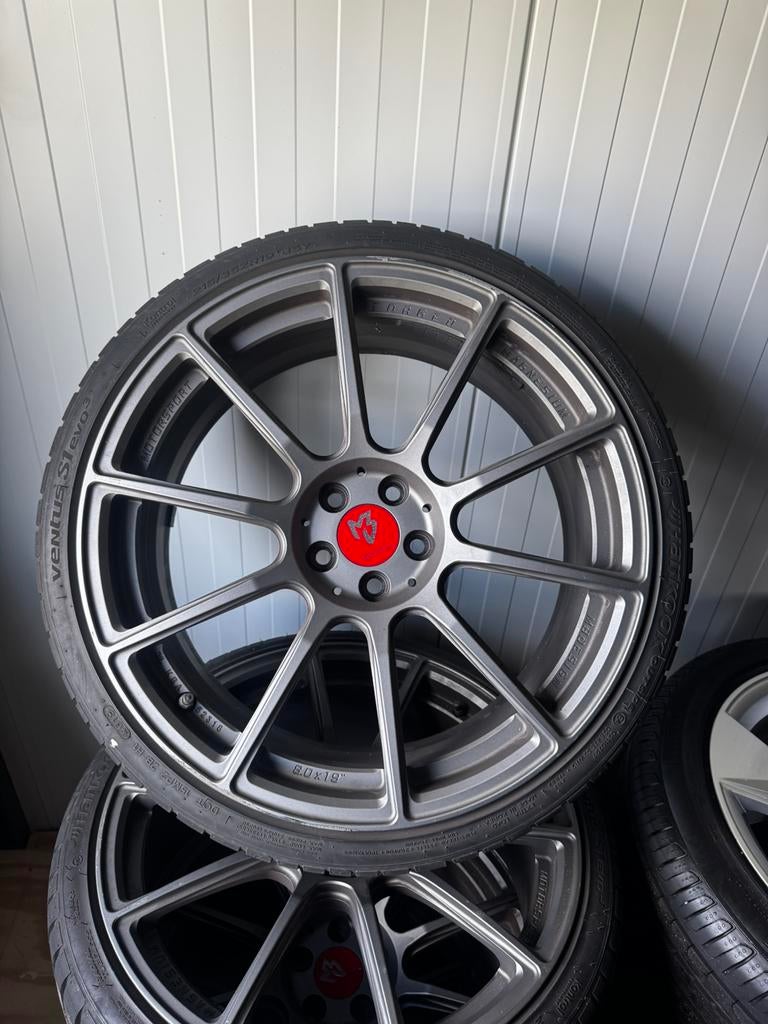 19” MBdesign mat grijs Forged velgen 5x100 met banden, Auto-onderdelen, Banden en Velgen, 215 mm, Banden en Velgen, Nieuw, Personenwagen
