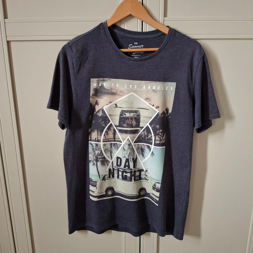 Heren shirt merk WE maat L, Kleding | Heren, T-shirts, Maat 52/54 (L), WE, Blauw, Ophalen of Verzenden
