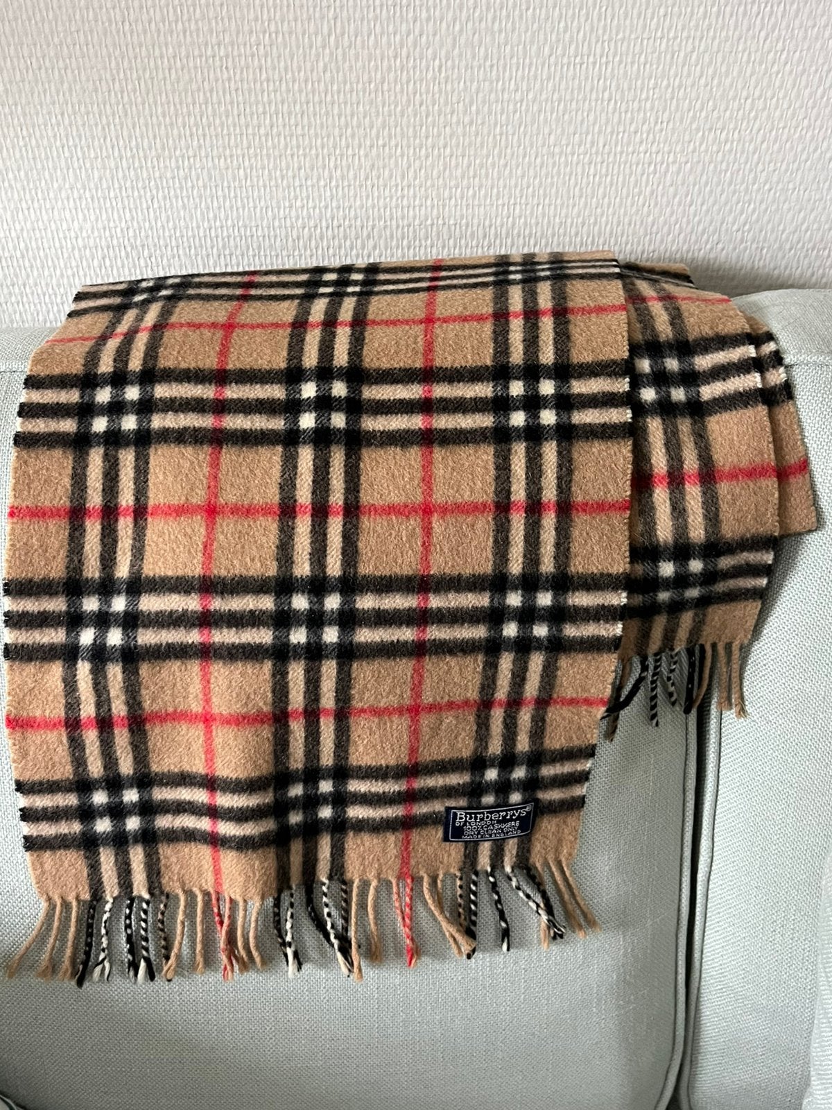 Vintage Burberrys Cashmere Sjaal – 100% Kasjmier Nova Check, Kleding | Heren, Ophalen of Verzenden, Zo goed als nieuw, Overige maten