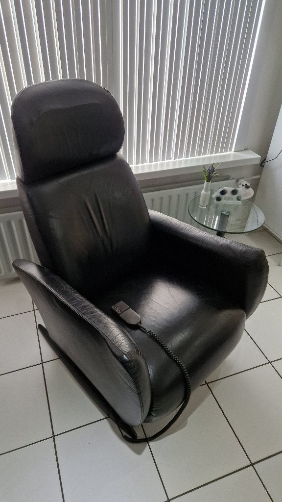 Elektrisch relax fauteuil design jaren '90, Ophalen, Gebruikt, 50 tot 75 cm, Leer