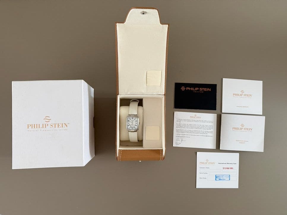 Philip Stein Horloge - Wit met Stalen Kast, Overige merken, Staal, Polshorloge, Overige materialen