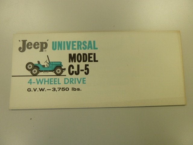 1960 Jeep Universal Model CJ-5 4-Wheel Drive Brochure USA, Ophalen of Verzenden, Gelezen, Overige merken