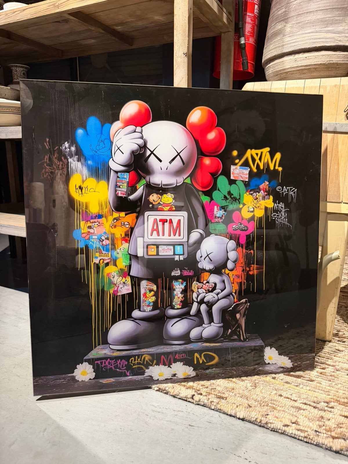 Custom graffiti kaws schilderij, Ophalen of Verzenden