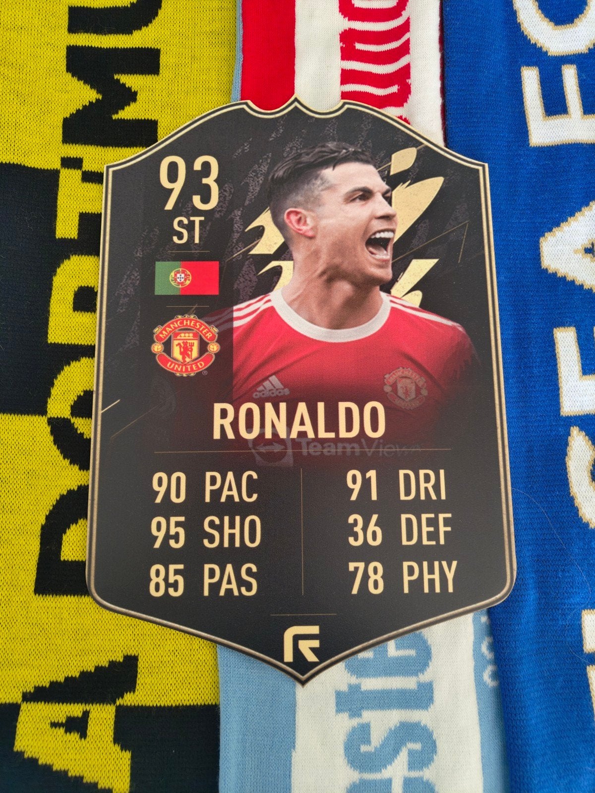 Voetbalkaartje (37cmx25cm) - Cristiano Ronaldo, Ophalen of Verzenden, Zo goed als nieuw, Buitenlandse clubs, Poster, Plaatje of Sticker