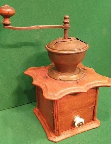 Antieke Houten Zassenhaus tafel handkoffiemolen Koperen Art, Antiek en Kunst, Antiek | Keukenbenodigdheden, Ophalen of Verzenden