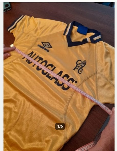 Vintage Umbro voetbal shirt Chelsea Autoglass 1998 maat Y, Ophalen of Verzenden, Shirt