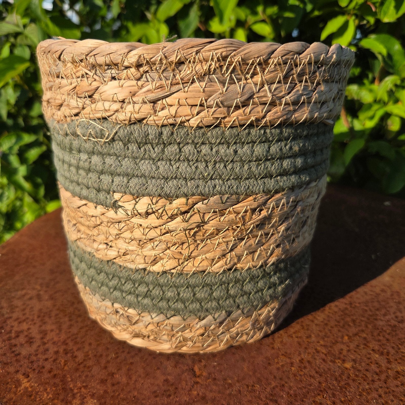 Rotan plantenmand bloempot mand, Ophalen of Verzenden, Nieuw, Rond
