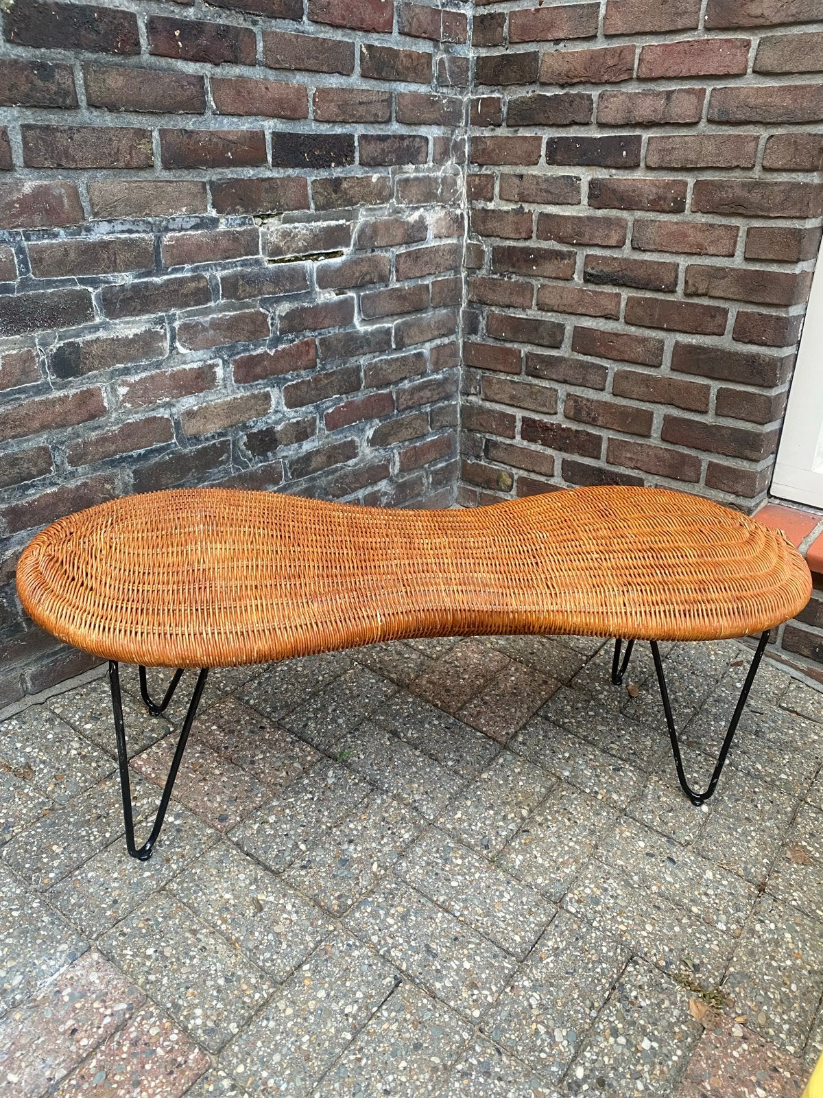 Vintage IKEA Pindakruk - Rotan met haarspeldpoten, Ophalen