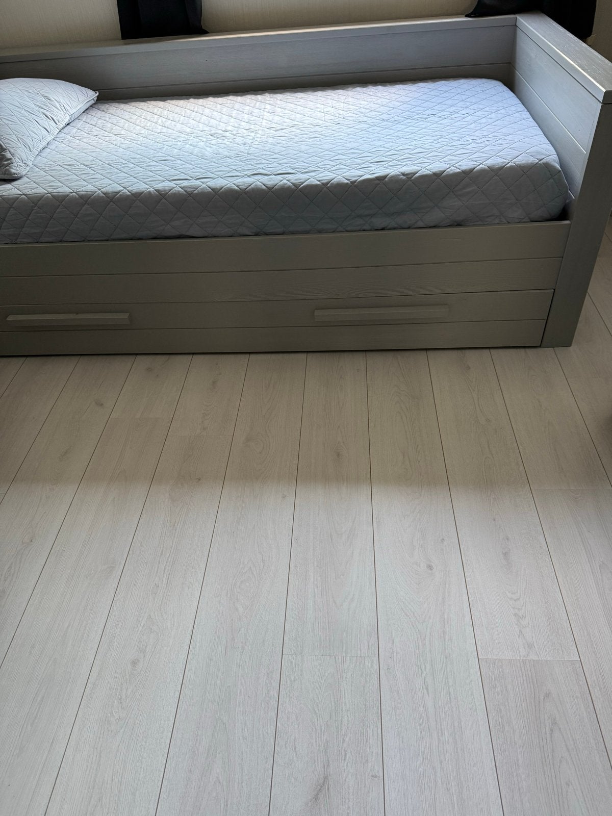 Woood bedbank 90x200 cm met lade en Auping lattenbodem, Ophalen, Gebruikt, 90 cm, Eenpersoons
