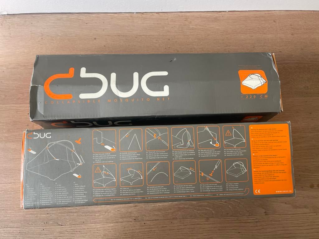 DBUG Design Klamboe Muskietennet - Geen boren nodig!, Gebruikt, Wit, Tweepersoons, Ophalen of Verzenden